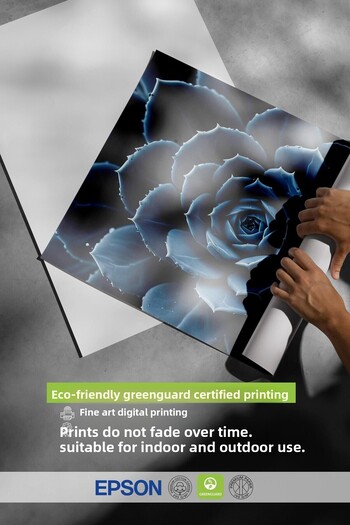 Postifull Blue Flower Cactus Poster, Frameless Wall Poster, Vertical Wall Painting Comfort Series No: 108372