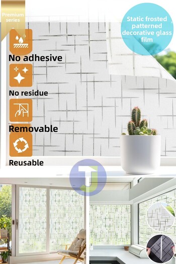 Technojet Static Frosted Patterned Glass Covering Film Shower Cabin Office Balcony Decoration Foil 60Cmx100Cm