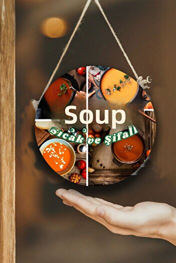 Nod Wall, Door, Single-Sided Hanging Board Welcome Sign for Soup Hall, Soup Shop Painting Ornament