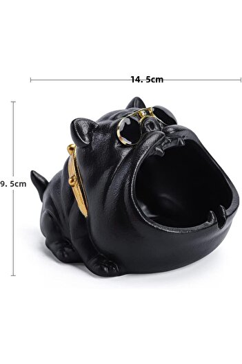 Zigzag Home Decorative Cockroach Figurine with Bulldog Figure Desktop Home Office Decoration Ashtray Organizer
