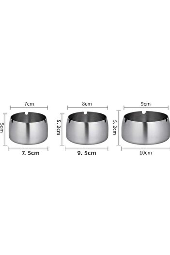 YDGR Gray Stainless Steel Coated Ashtray Windproof Fall Resistant Metal Ashtray