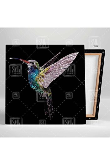 SML TABLO Colorat Hummingbird Nature Macro Shot Animal Square Canvas Painting