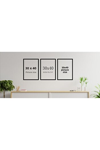 tablosetleri Black Color 30x40cm 3 Pieces Blank Frame