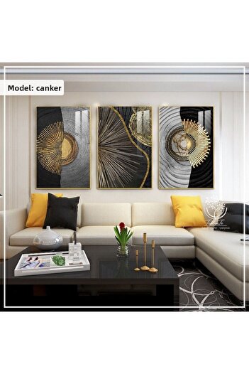 Tablomtr Metal Framed Real Glass Table Canker Set of 3