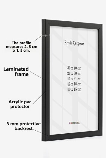 Postifull Black Frame, Set of 3, Poster and Photo Frame, Picture Wall Frame, Living Room Frame