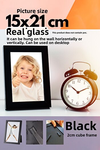 CreaWitch 20mm Cube Frame 15X21Cm Photo Picture Frame Standing Backrest or Wall Hanging
