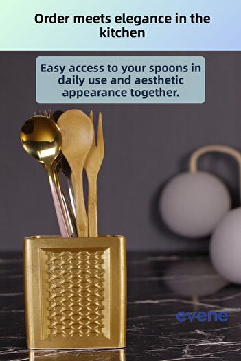 Evene Countertop Cutlery Decorative Vertical Cutlery Cylinder Cutlery Gold Color Model 86