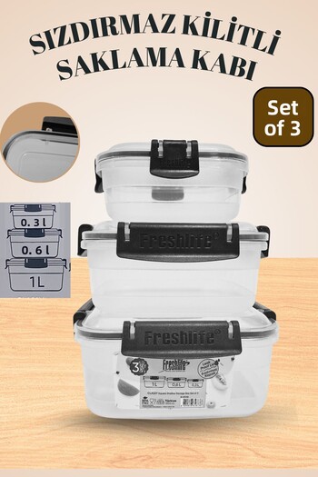 Turuncu Portakal Lock Lid Leakproof Sealed Storage Container Kitchen Organizer Organizer Box Set