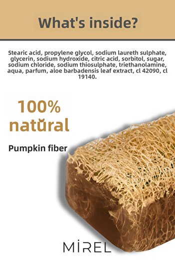 MİREL KOZMETİK Natural Pumpkin Fiber Collagen Soap - Pumpkin Fiber Aloe Vera Soap - Exfoliating Effect