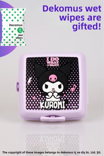 kuromi "Dekomus Wet Wipes with Gift" New Season Licensed 2-Layer Lunch Box / Lunch Box
