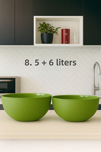 Melkan Home Large Size Round Bowl Set, Salad Bowl, Fruit Vegetable Bowl |   Bpa Free, Dough Basin, 2 Pieces