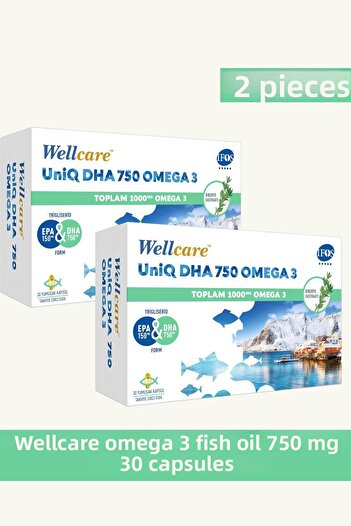 Seddar Collection Wellcare omega 3 fish oil 750 mg 30 capsules 2 pieces