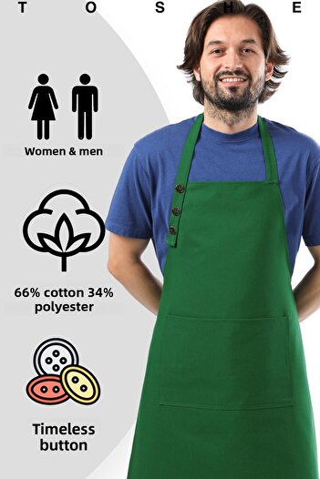 TOSHE Kitchen Apron Waterproof Chef Apron with 2 Wide Pockets Barista Apron Apron
