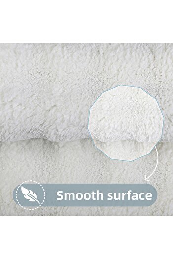 Bestekar Puffelle Embossed Cream Large Size Non-Slip Modern Washable Absorbent Soft Double Bath Mat Set