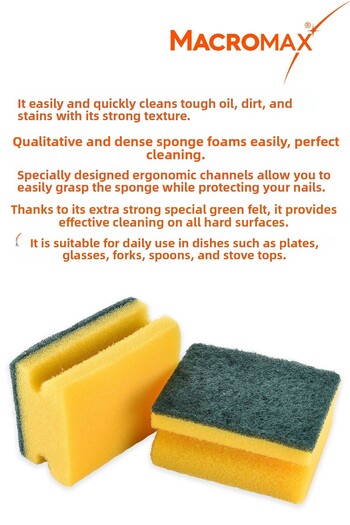 MACRO MAX Classic Green Corrugated Sponge 10 Pack