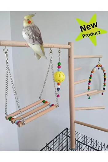 ADAPATİ PET Raw Wood Play Parkour on the Cage