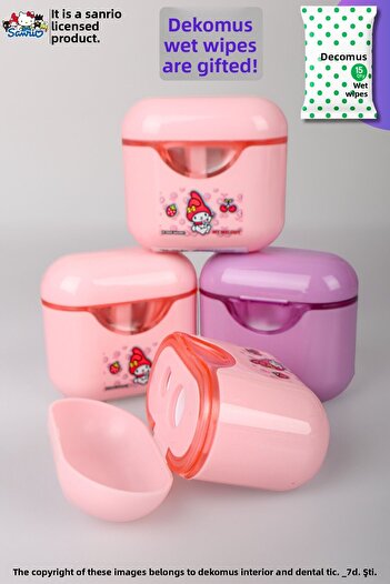 MY MELODY "Dekomus Wet Wipes with Gift" Licensed My Melody "Single" Double Blade Pods/Headphone Design Castle