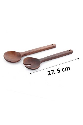 Kitchen Life Scandinavia Set of 2 Acacia Serving Spoon and Serving Fork - Salad Serving Set