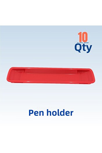 sebox School Furniture Wood Flush Plastic Row Pen Holder 15*50*260 mm (10 Pcs)