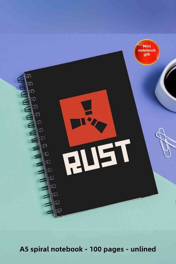 SevindirenŞeyler Rust A5 Metal Spiral Unlined Cardboard Cover Planner Notebook