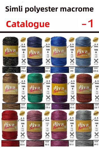 Diva İplik Diva Macrame Cotton Glitter 2111γρ
