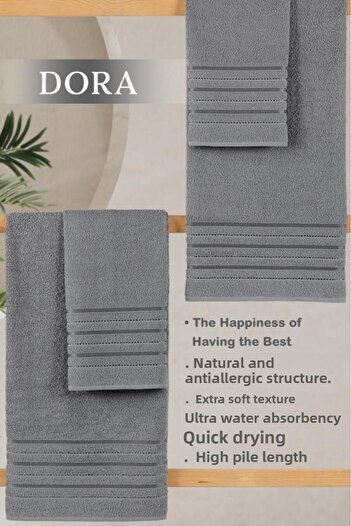 MODALİN Dora 4-Piece Bath Towel Set 50X90 70X140Cm X2 / 50X90Cm X2 cm