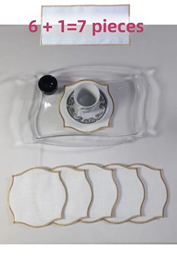 NAKIŞ ATÖLYESİ 6 Pcs Etamine Processable Party Cocktail Coffee Presentation Napkin No:42