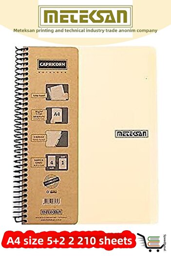 Meteksan Capricorn Office A4 5+2 210 Sheets Pp Cover Beige