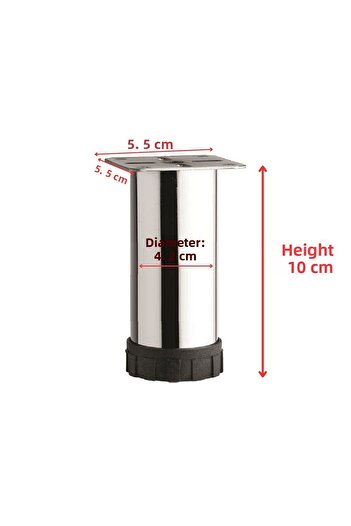 Adem Koç 10 cm Adjustable Furniture Sofa Base Armchair Metal Support Riser Leg Chrome Feet