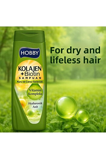 Hobby Shampoo Keratin Caffeine Dry and Lifeless Hair Hyaluronic Acid 480 ml X 6 Pcs