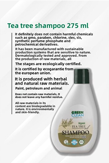 Green Clean Tea Tree Shampoo 275 ml Buy 7 Pay 6 and Rosie Gift