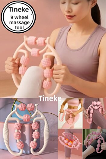 TİNEKE Muscle Relaxer Massager 9 Wheels Adjustable Lymphatic Drainage Roller Leg Arm Cellulite