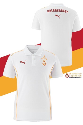 Galatasaray Γνήσιο μπλουζάκι με άδεια χρήσης Polo Neck White Training 5 αστέρων
