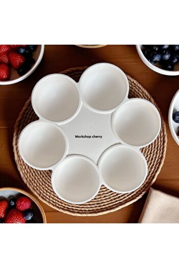 Atölye Kiraz Stone Powder Egg Cup / Multi-Purpose Jewelry Box |   Decorative Box |   14.5X14.5X4Cm