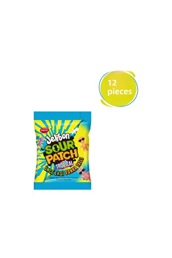 Jelibon Sour Patch Tropical Fruit Flavored Soft Confectionery 80 Gr - 12 Pieces