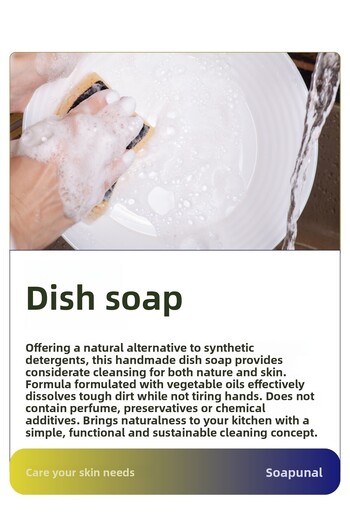 sabunal Dish Soap 5 Pieces - Natural Additive-Free, Nature and Skin-Friendly Handmade Soap