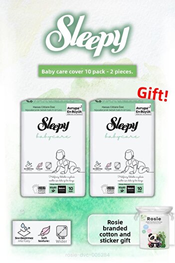 Sleepy 2 Pack Babycare Baby Care Cover 10 Pack and Rosie Cotton Gift