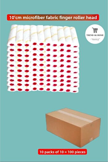 OSKAR FIRÇA 10 cm Microfiber Fabric Finger Roller Replacement Head (100 Pieces)