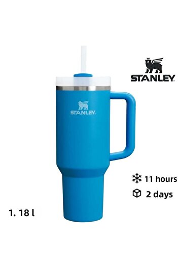 Stanley Quencher H2O Flowstate ™   Tumbler Thermos with Straw 1.18L Flask with Straw Blue