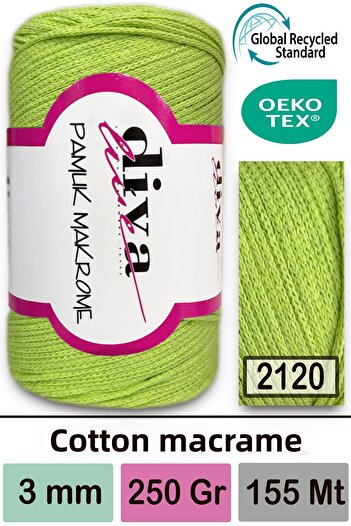 Diva İplik Diva Cotton Macrame 2120 Pistachio Green