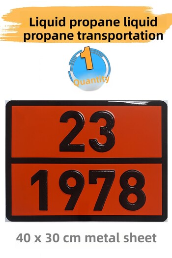 Badem10 Metal 40X30 cm Sheet (1 Piece) 23-1978 Liquid Propane Liquid Propane Transportation Dangerous Goods