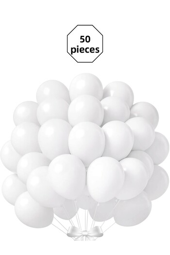 Bunloon White Balloon 50 Pieces Pastel Colors – Bulk Organization and Decoration Set