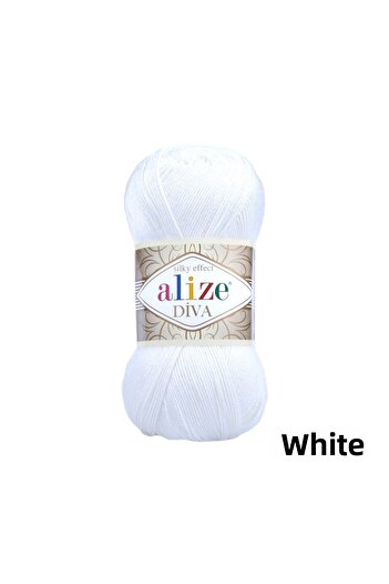 Alize Σχοινί Mercerized Diva - 055 Λευκό - 100 Γρ. 350 Μ.