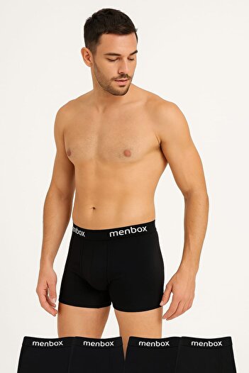 enmodaiçgiyim 10'lu Paket Siyah Erkek Boxer – Pamuklu Likralı, Rahat İç Giyim