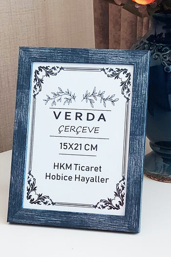 Verda Çerçeve 15X21 cm Photo Frame! Decorative Desktop Frame with Wooden Legs and Pvc Glass!