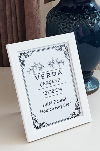 Verda Çerçeve 13X18 cm Photo Frame! Decorative Desktop Frame with Wooden Legs and Pvc Glass!
