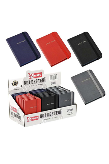 Mikro A7-10 Hard Cover Notepad – 80 Ypr. Striped A7 Size 7.4 X 10.5 cm 1 Pcs