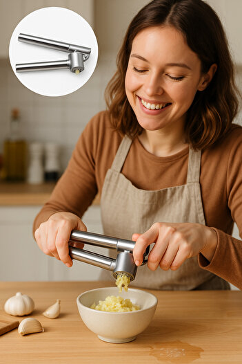 Keyfi Sepet Stainless Steel - Practical Garlic Paste, Luxury