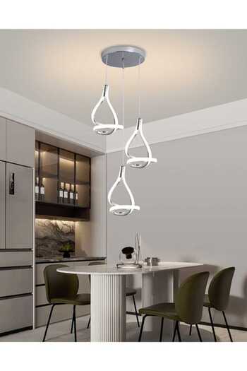 best power Modern LED 3 Lamps 83W Chandelier 6890-3 with 3 Lighting Modes, 75cm Adjustable Length