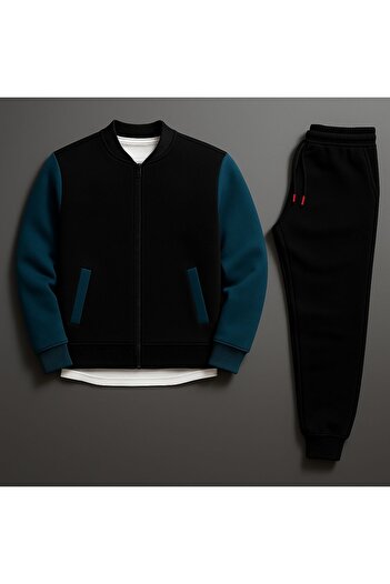 NewCabin 3 Thread Premium New Season Unisex College Jacket-Φούτερ Συνδυασμός κάτω επάνω 2 τεμαχίων